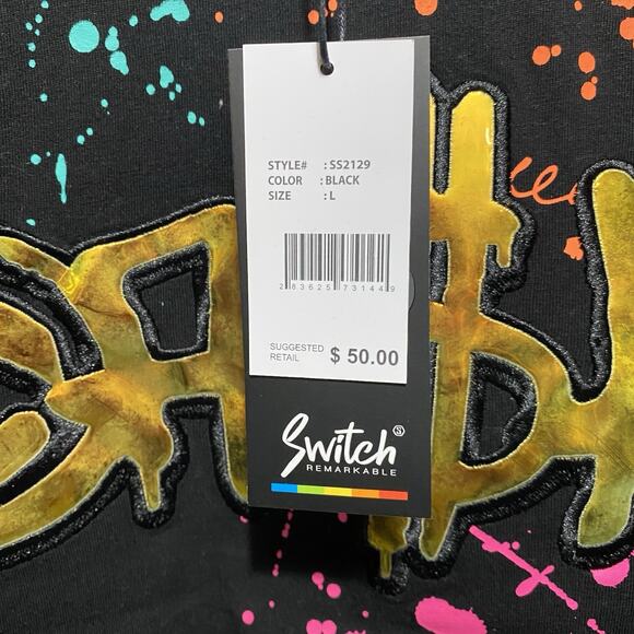 Switch Remarkable Men’s Graphic T-Shirt Size L Black CA$H Streetwear‎ NWT - Picture 4 of 6